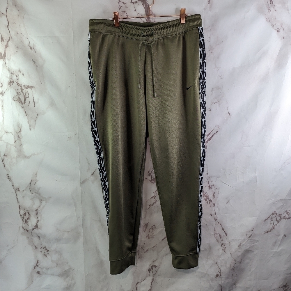 Nike Pants Womens Large Green Practice Track Basketball Warm Up Jogger Stripe